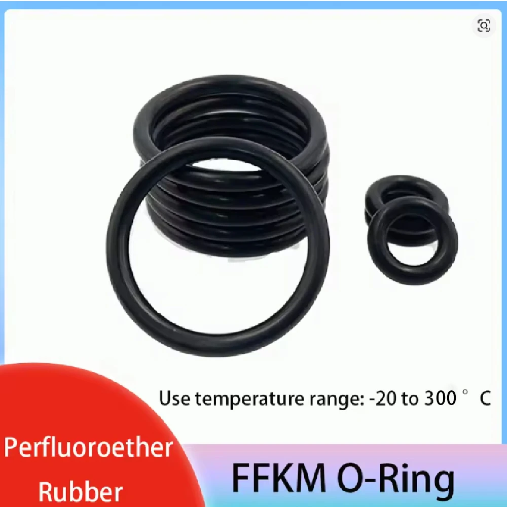 FFKM Perfluoroether O-ring Rubber Seal Corrosion Acid Alkali High Temperature Resistance 300°C Semiconductor/Chemical/Steam