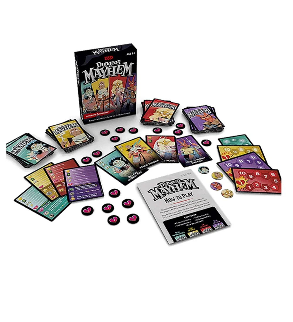 Dungeones Mayhem Dungeonsing Dragons Card Game120 Cards Toy Entertainment Party Family Friends Battle for Baldurs Gate Board