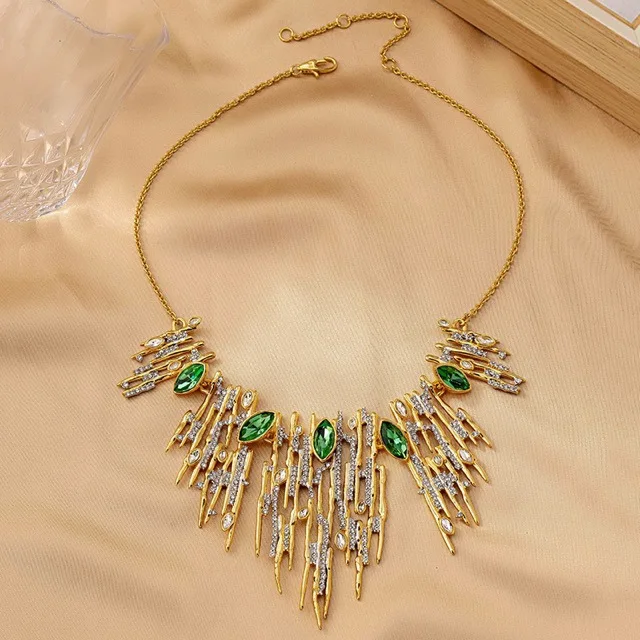 Vintage Zircon Jewelry Set for Women High-End Light Luxury European American Style Earrings Necklace Combo 2026