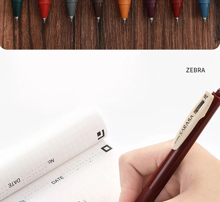 ZEBRA Retro-Farbgelstift JJ15 SARASA Push Color 0,5 mm Stifte zum Schreiben 10 Farben Kawaii Schulbedarf Japanisches Briefpapier – Detail 2