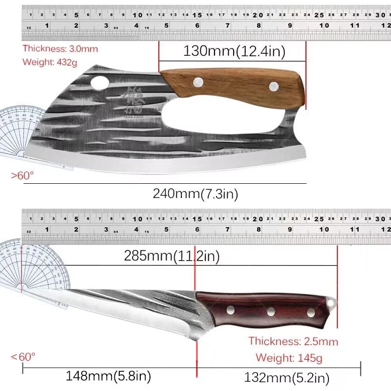 WXCOO Professional Butcher Knives Forged Boning Knife Sharp Meat Cleaver Bone Carving Knife Stainless Steel Kitchen Knives Tools