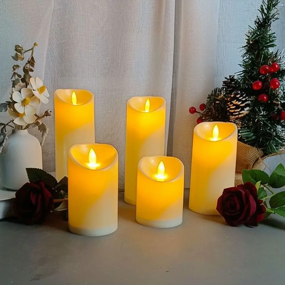 LED Flameless Candle Light Remote Control Rechargeable Flickering Lamp Wedding Party Home Decor Romantic Atmosphere
