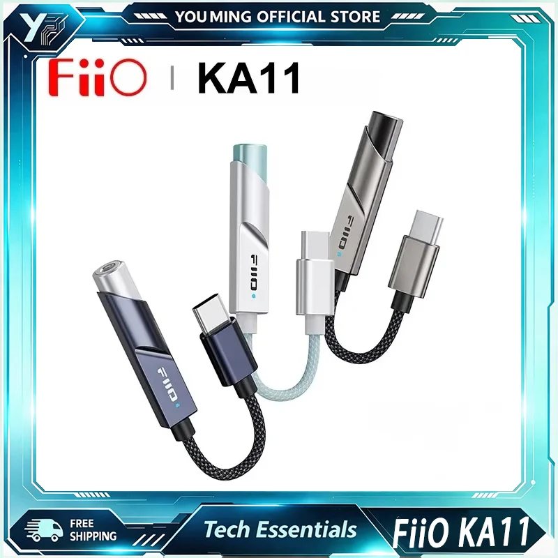 FiiO KA11 Portable USB‑C DAC Headphone Amplifier Hi‑Fi Adapter 3.5mm Output Digital Sound Card For Smartphone Laptop Audiophile