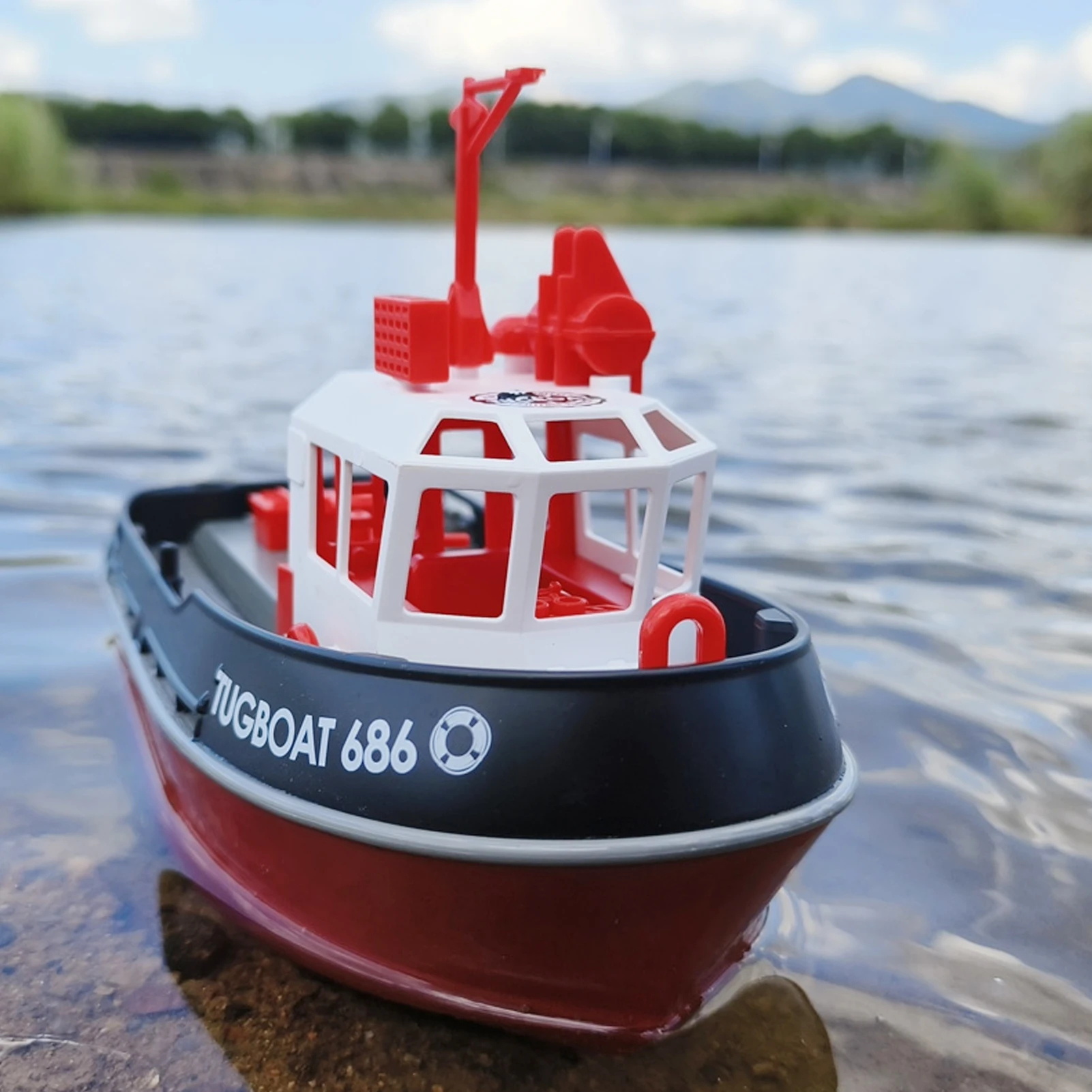 Natale 1:72 barca telecomandata per piscina e lago, Tugboat telecomandato da 2.4GHz per adulti e bambini regalo di compleanno per ragazzi