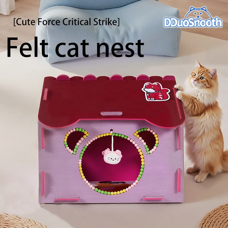 

Cat House Villa Water-resistant, Quick Disassemblable And Easy To Clean Cat Bed. Suitable Four Seasons