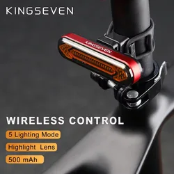 KINGSEVEN Bike Wireless Remote Turn Signal LED Lantern Lighting Bicycle Lamp Rear Lights Dela USB Rechargeable Warning Taillight