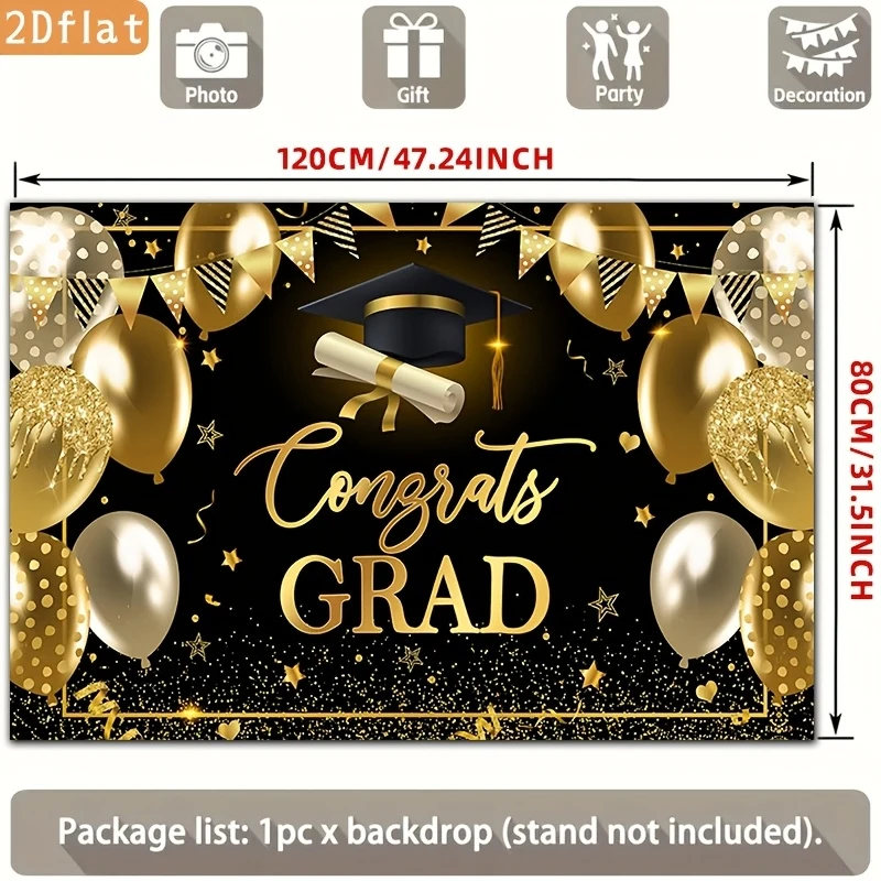 VIKAMA Graduation Tapestry Banner, Congratulations Grad Wall Hanging, Indoor Outdoor Home Bedroom Yard Farm Party Decor