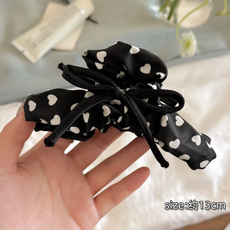 1 Buah Jepit Rambut Hati Busur Retro Perancis untuk Wanita, Klip Hiu Besar untuk Gaya Rambut Updo, Hiasan Kepala Jepit Rambut Elegan