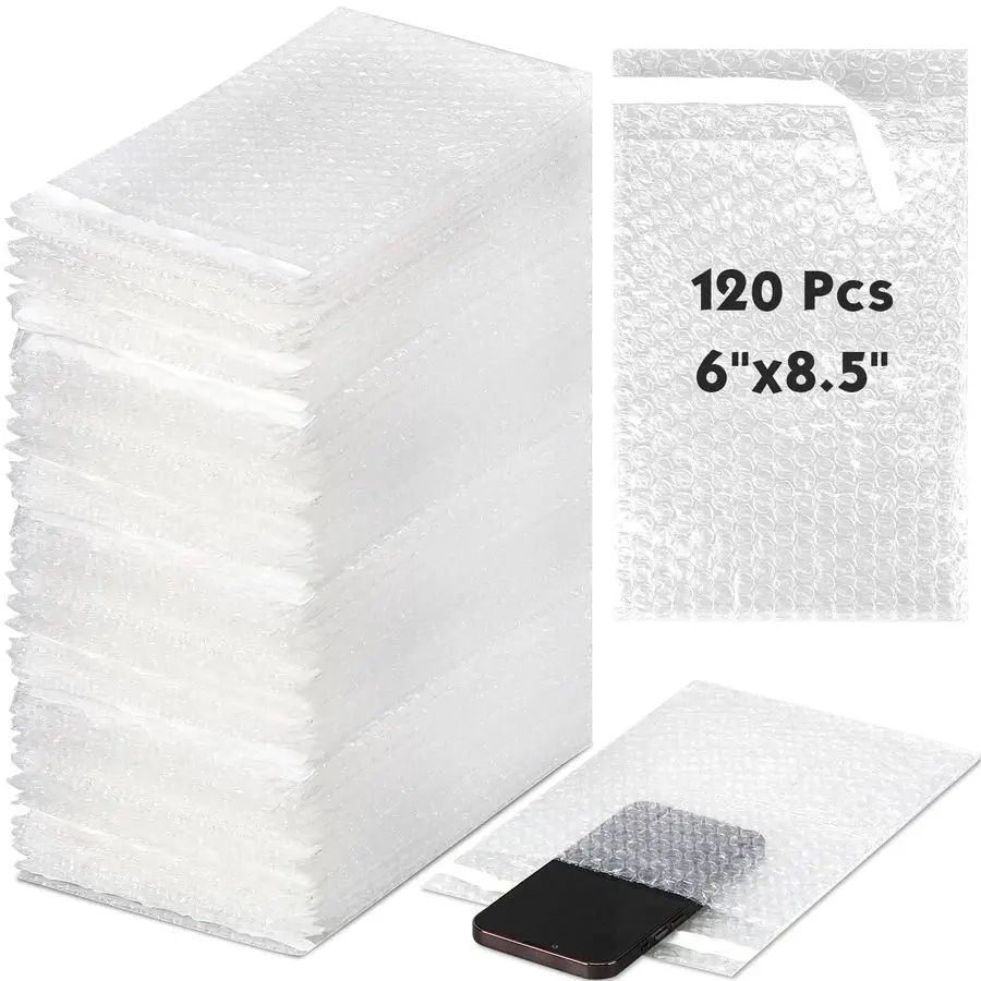 

120 шт. пакетов с пузырчатой пленкой 6 x 8,5 дюймов, двустенные защитные пакеты, прозрачные утолщенные пакеты для защиты, оптом