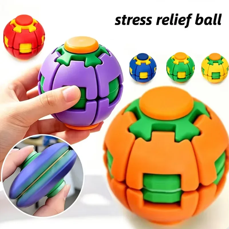 1PC Transformable Fidget Toy Press Spin Dual Play Mechanic Chain Deformation Stress Reliever Desk Decor for Teens Office