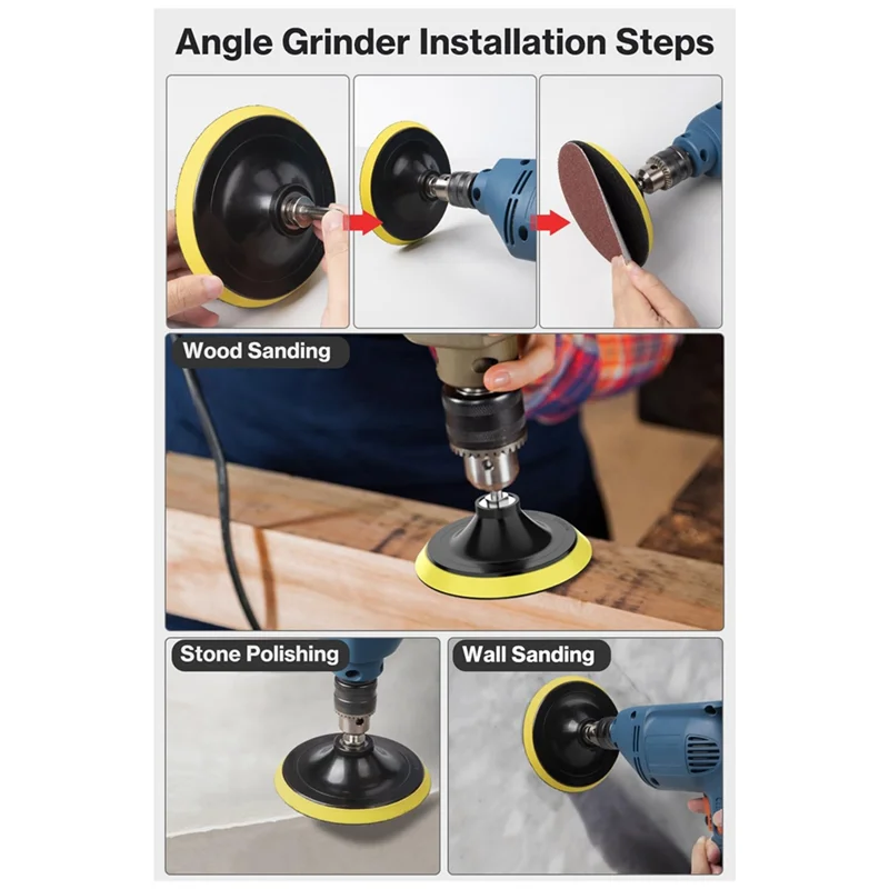 A58Z 70 шт. финишные диски для наждачной бумаги, 5-дюймовые шлифовальные диски с крючками и петлями, 40,80,120,180,240,320,600, зернистость 3/8 дюйма, резьба