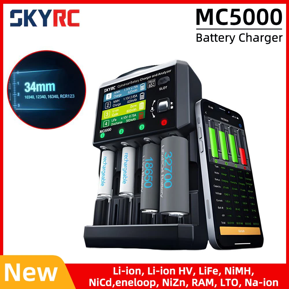 SKYRC MC5000 Battery Charger 65W Cylindrical Battery Charger 2.8