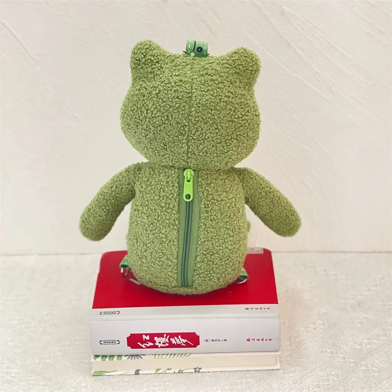 2024 New Animation Peripheral Kawaii Frog Doll Kindergarten Baby Plush Doll Snack Bag Toy Bag Children’s Best Gift