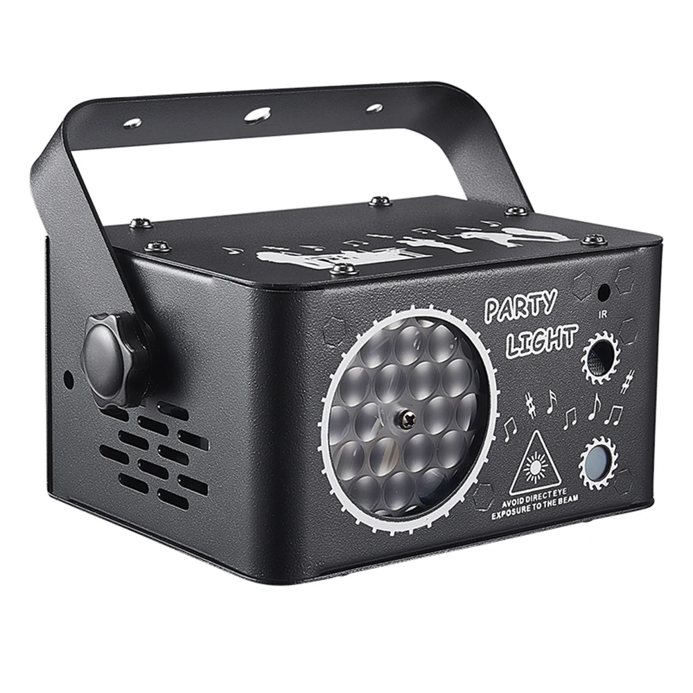 Mini 24w Pattern Laser 3in1 Effect Party Light RG Laser RGB Pattern Stage Light Sound Control Indoor Disco Atmosphere Lights