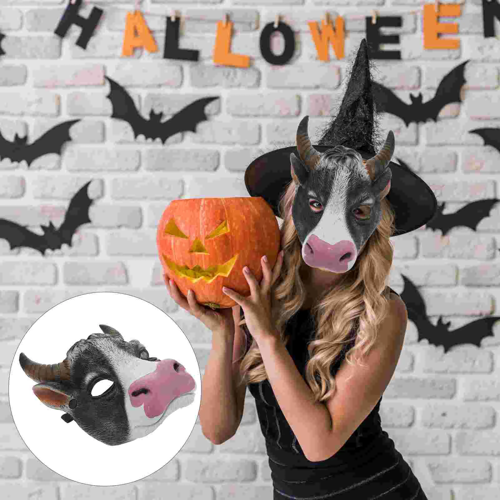 

Bull Mask Lightweight PU Foam 3D Full Face Ox Costume for Carnival Party Masquerade Scary Halloween Decorations Festive