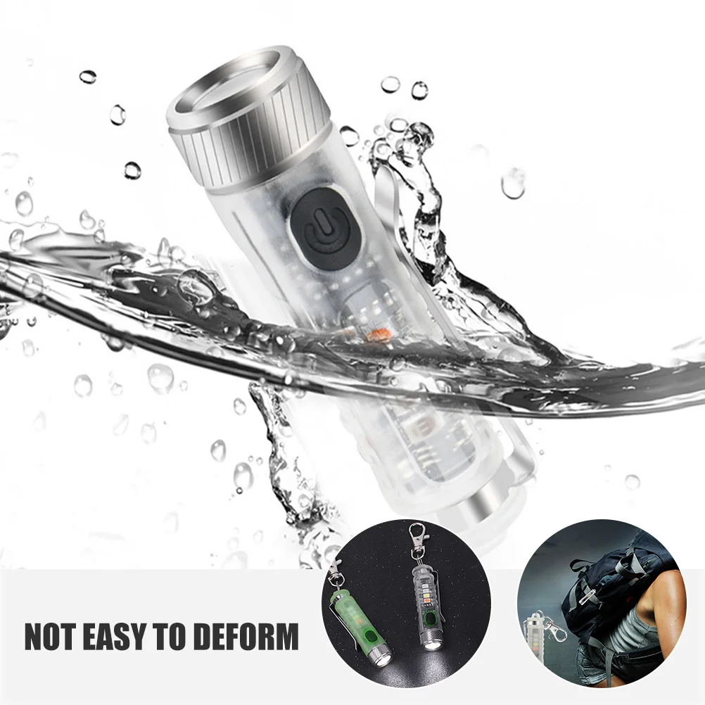 حلقة مفاتيح صغيرة LED مصباح يدوي قابل للتعديل 11 وضع إضاءة خارجي محمول مقاوم للماء سلسلة مفاتيح خفيفة