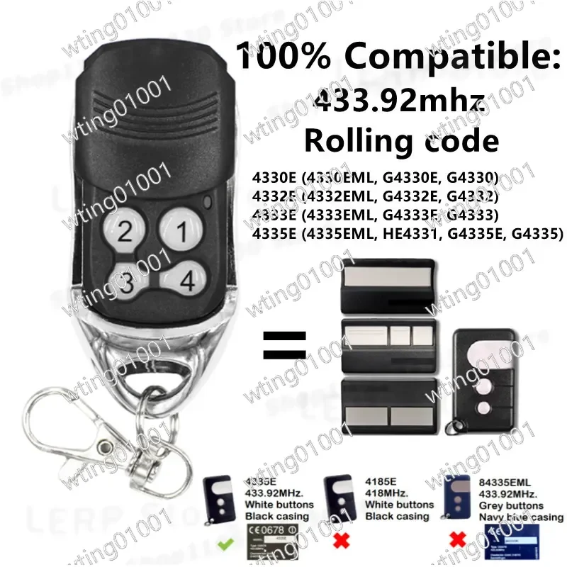 for LiftMaster 4335E MotoLift Garage Door Opener Remote Control Transmitter Replacement Key Fob Easy Pairing Reliable Signal
