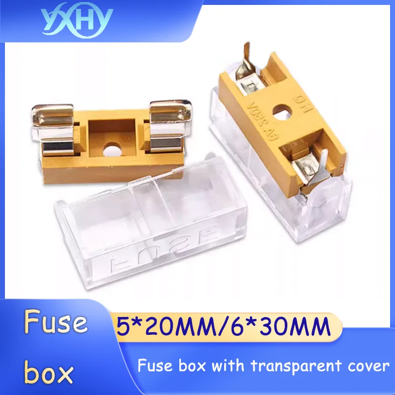 10 Stück 5 x 20 mm/6 x 30 mm Sicherungshalter mit transparenter Abdeckung, Sicherungskasten, hochwertiger Sicherungshalter
