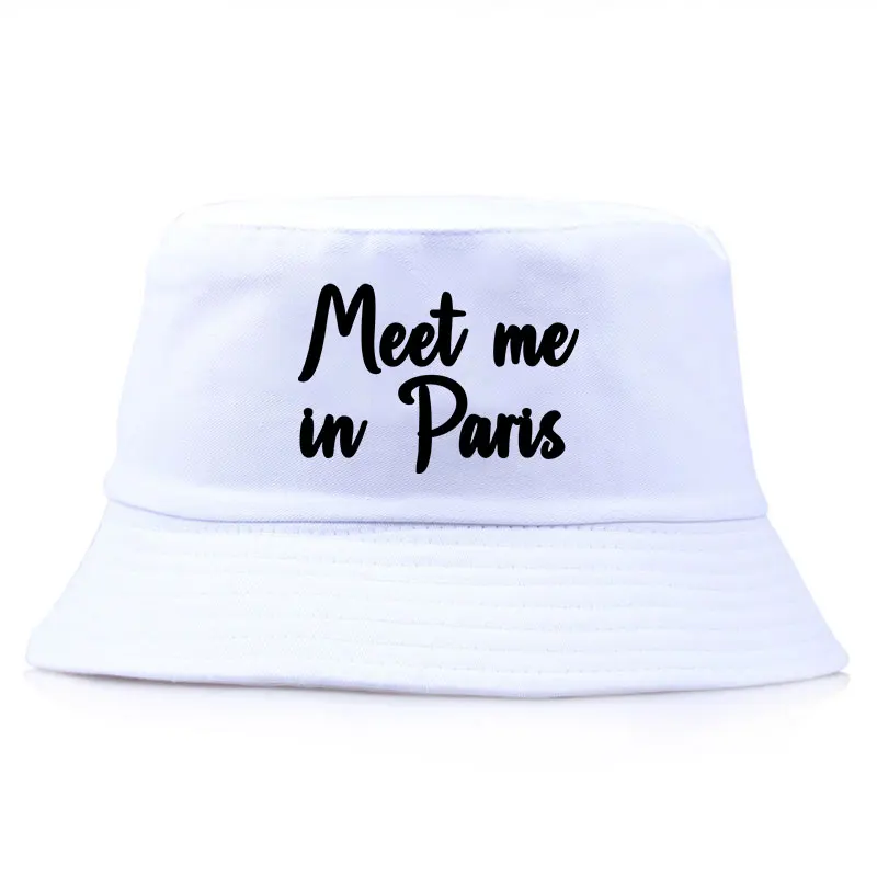 Fashion Meet in Paris Reversible Bucket Hat Woman Man Outdoor Sports Sun Protection Fisherman Cap Unisex Adult Daily Visor Caps