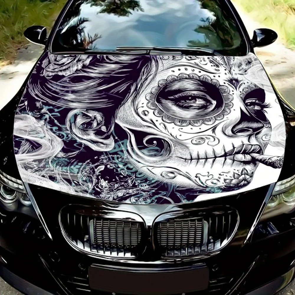 

Готическая татуировка для курения девушки, наклейка на капот автомобиля, упаковка, виниловая пленка, наклейка на капот двигателя, защитная пленка на капот автомобиля, аксессуар для автозапчастей