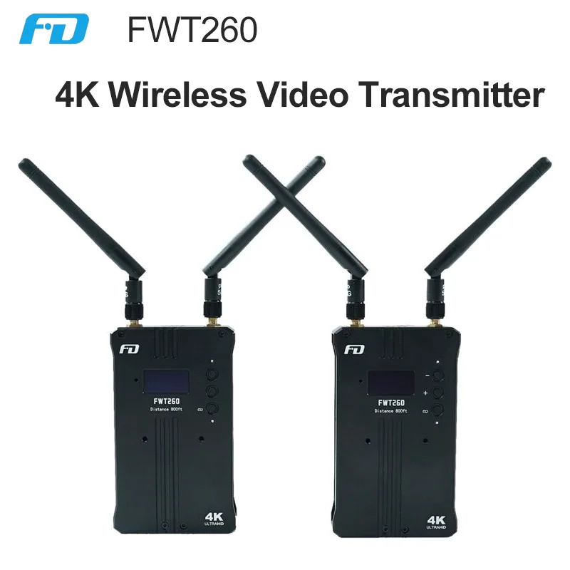 

FEIDU FWT-260 Dual 800ft Wireless Video Transmitter 0.07s Latency 4K HD 1080P Image Transmitter Receiver for DSLR Camera