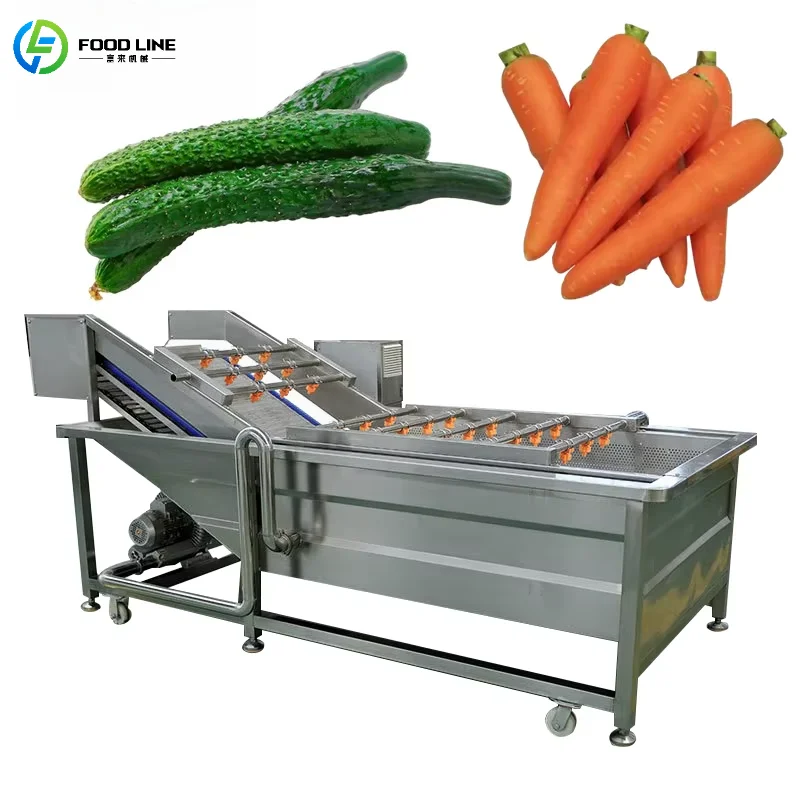 Customized Fruit and Vegetable Bubble Cleaning Machine, Agricultural Crop Cleaning Equipment, Fully Automatic Cleaning Equipment