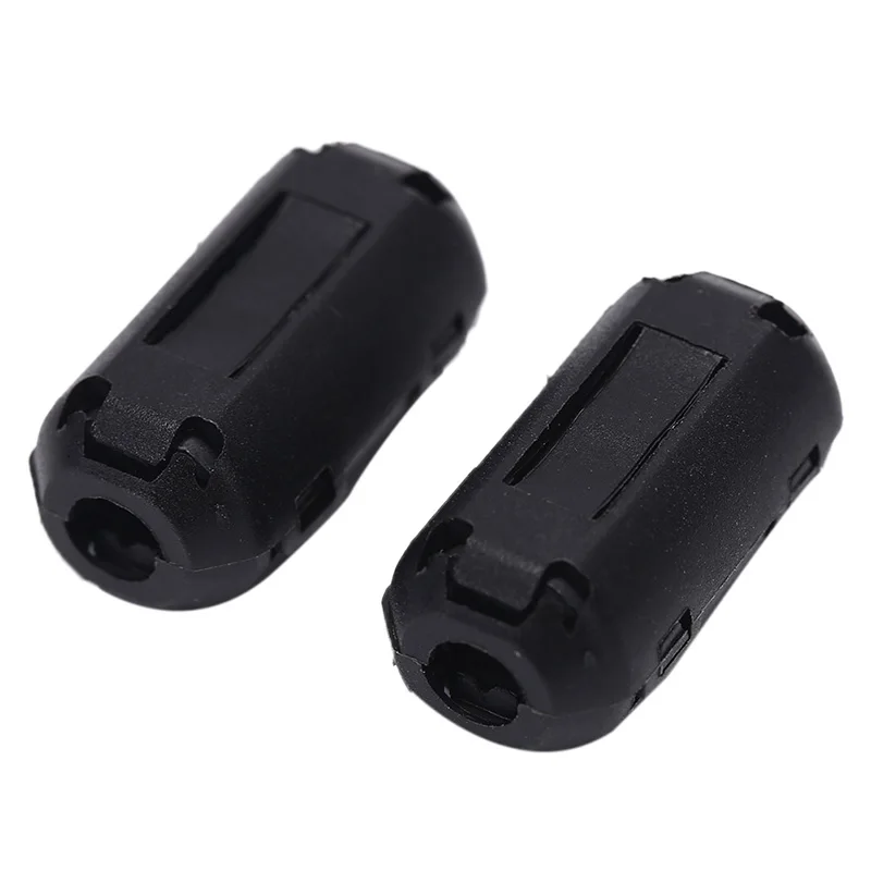 2pcs Black 5mm Clip-on Noise Ferrite Core Ring Bead Filter RFI EMI Cable Clip