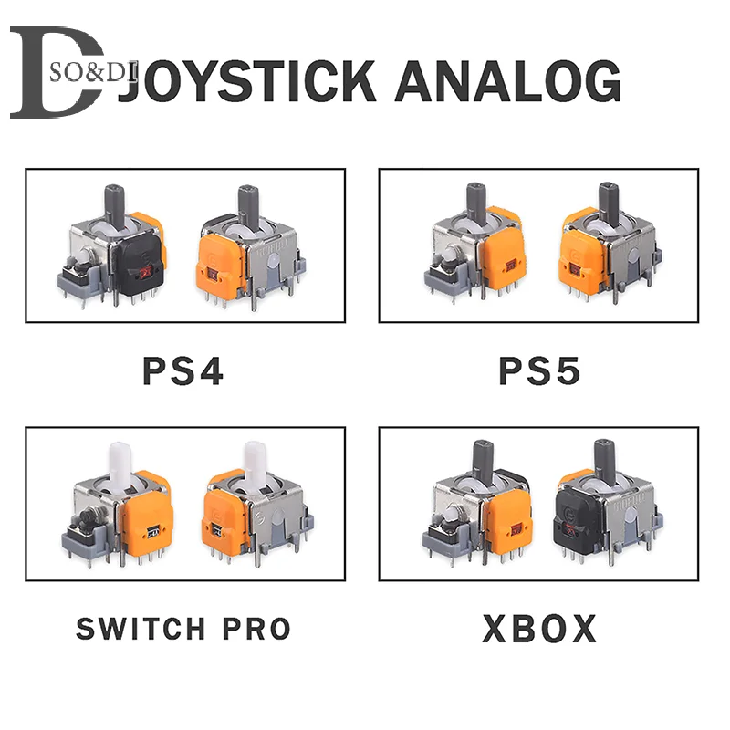 10Pcs For PS4 PS5 Xbox Switch Pro Series Hall Effect Rocker Electromagnetic Analog Stick Third Generation Anti Drift Joysticks