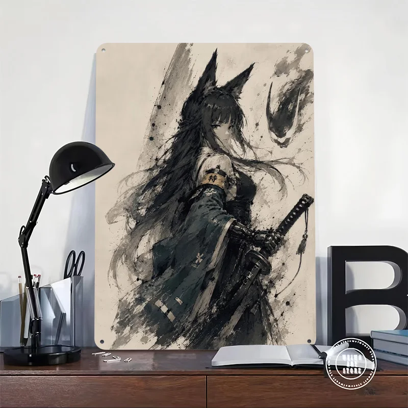 Hoshimi Miyabi ZZZ Personalized 3D Textured Metal Poster Wall Art Vintage Tin Signs for Bedroom Decorations Decor Room Wand Deko