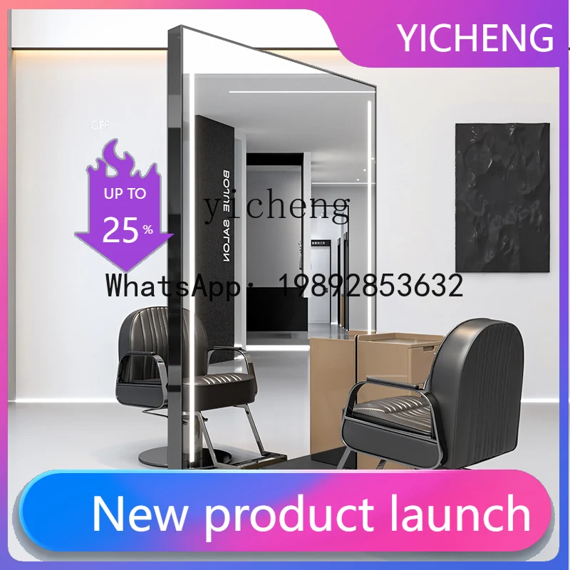 H3  barber shop mirror table stainless steel hair salon mirror hair salon special single and double-sided