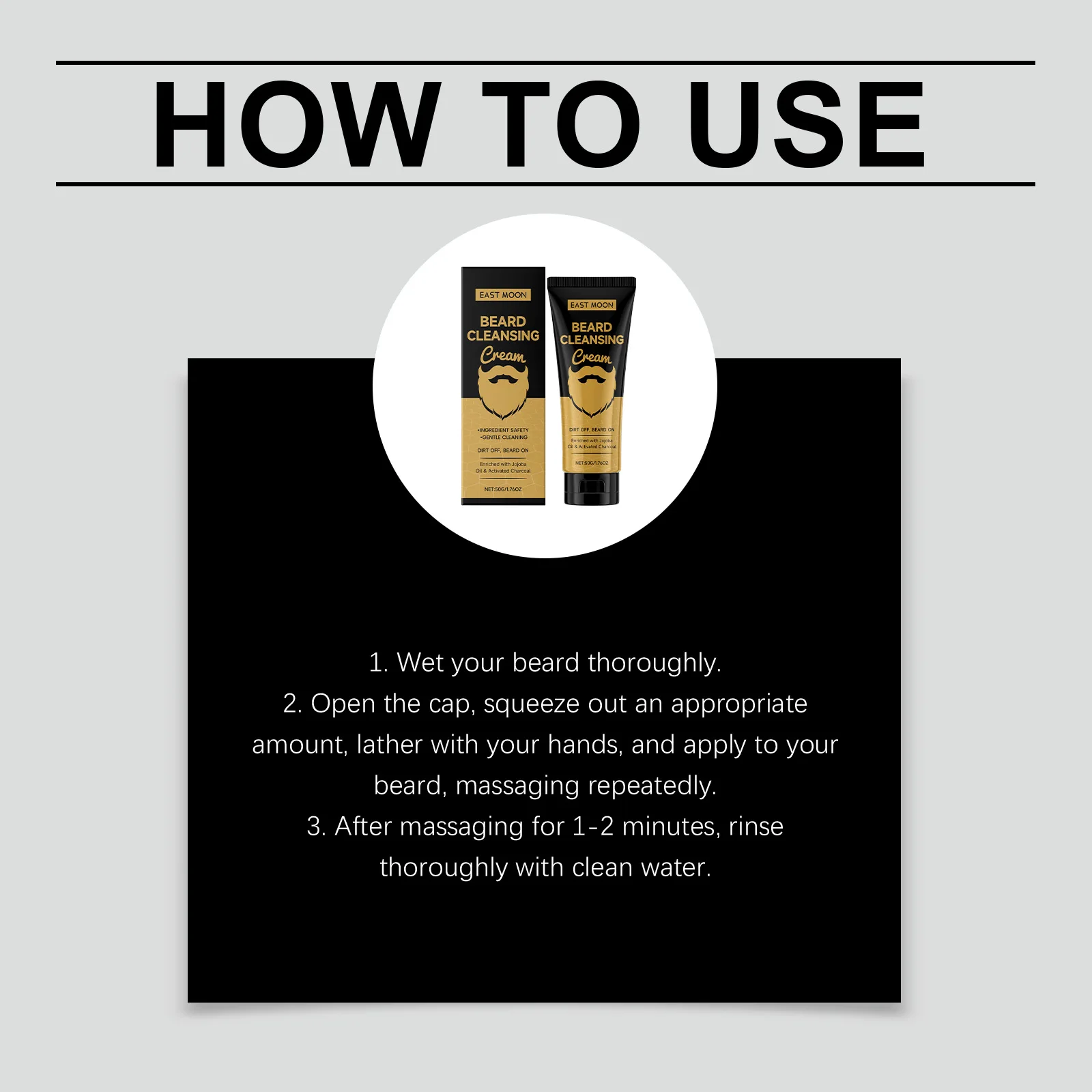 شرق القمر زيوت بذور الجوجوبا كريم تنظيف اللحية دائم مغذي السيطرة على النفط تعزيز النمو الاستمالة الرجال كريمات العناية باللحية #6