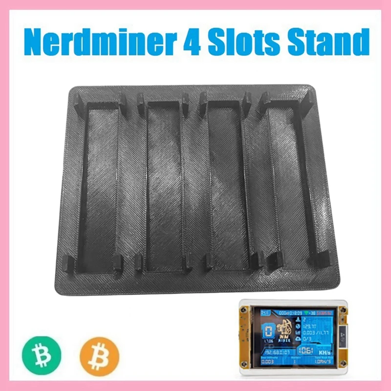 Super Sale 4X 1060KH/S NMMiner NerdMiner+4 Slots Stand Upgraded Harshrate 2.8 Inch Smart Display Bitcoin Crypto Solo Lottery M