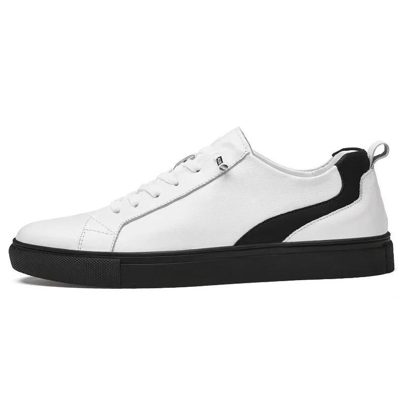 Genuine Leather Shoes Casual Sneakers Men Shoes Comfortable Quality Leather Shoes Men Korean Version White Shoe