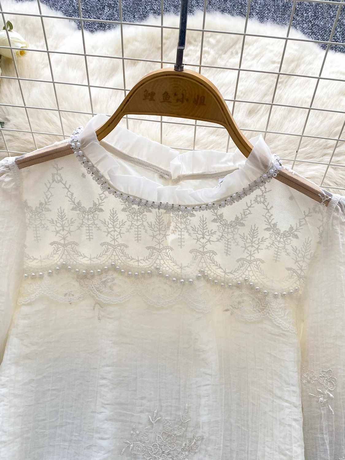 

Женский шифоновый топ Sweet Sle с вышивкой Long Sve Autumn Faion Gentle Ele Top Heavy Work Bead Long Sve Women...