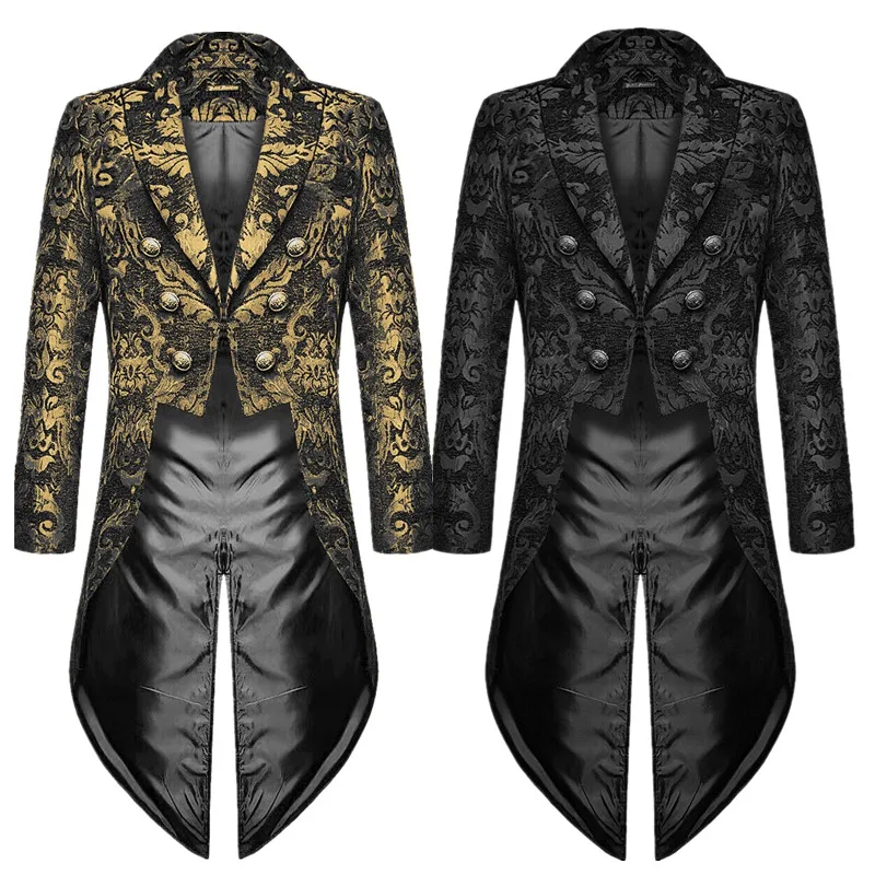 

Men's Gothic Steam Punk Tailcoat Wedding Outerwear Halloween Stage Costume Fashionable Mid-Century Style Court Ball Coat