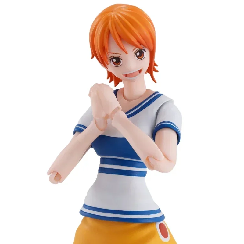 In Stock Original Bandai One Piece SHF Nami Action Figures ภาพเคลื่อนไหวของขวัญของแท้สะสมงานอดิเรกของเล่นอะนิเมะ