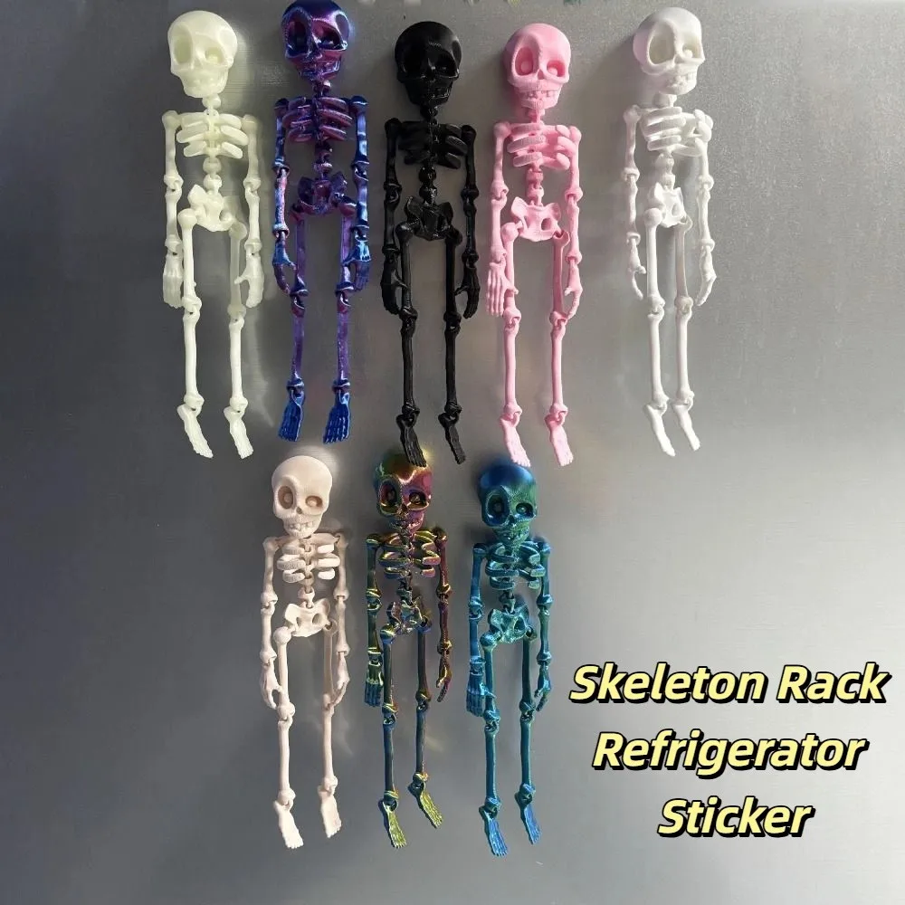 Beweegbare skeletrek koelkast sticker prachtige grappige schedel magnetische sticker decoratie persoonlijkheid Halloween ornamenten