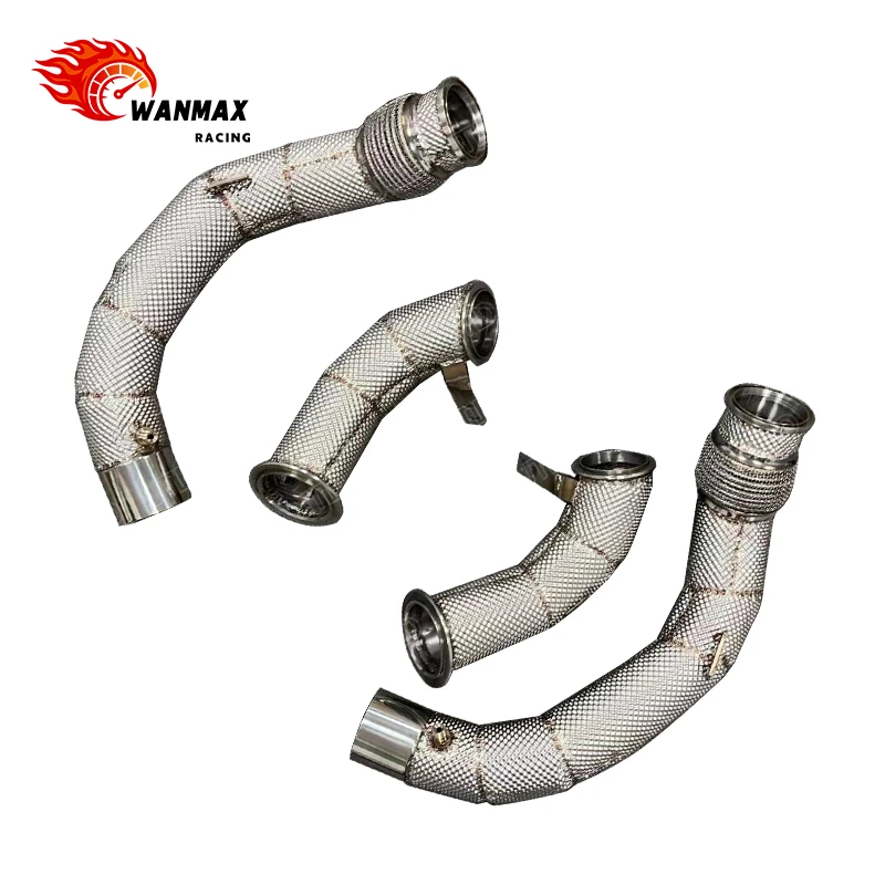 Performance Exhaust Downpipe for  M5 F90 F90 Competition S63 V8 Turbo Engine  Stainless Steel High Flow Catted Front Pipe