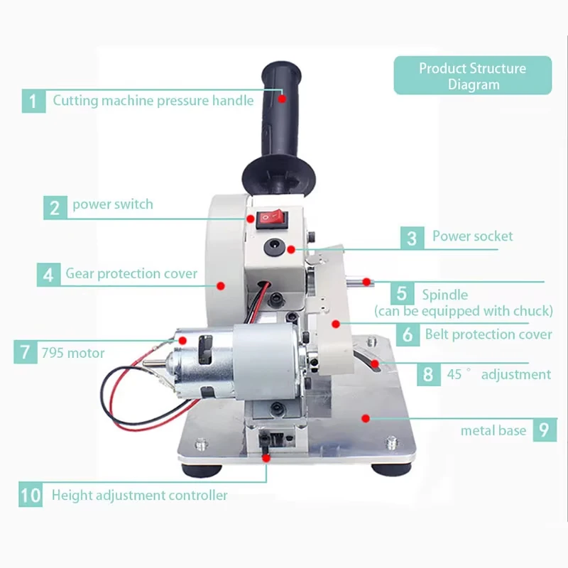 Multi-function 45 Degree Mini Miter Saw Chain Saw Electric Mini Circular Saw Benchtop Cutter DIY Hobby Woodworking Tools