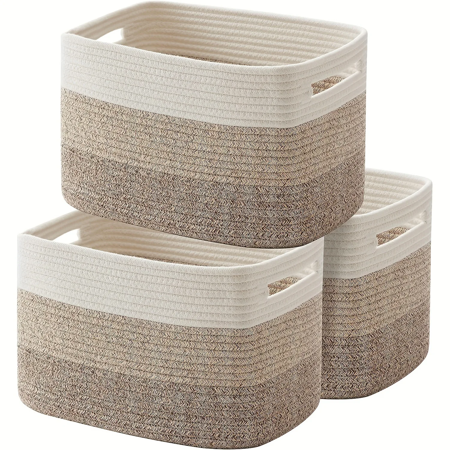 

rectangular storage basket, woven storage basket, square hollow handle dirty clothes basket, toy finishing basket