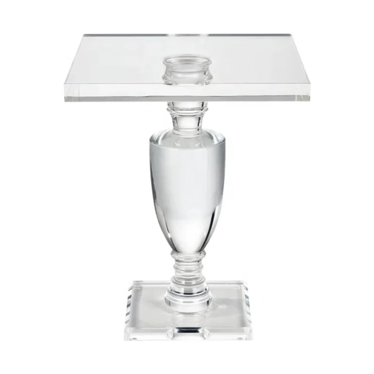 Luxury Transparent Acrylic Pedestal End Table Clear Acrylic Coffee Table Acrylic Living Room Furniture