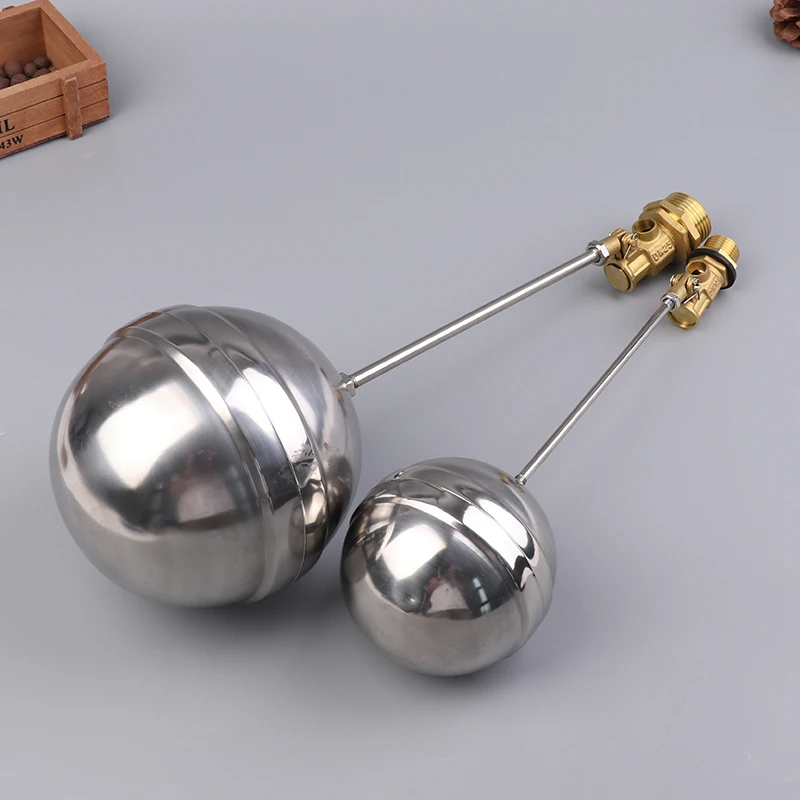 

1PC 1/2" 3/4" 1" Brass Float Valve Cold And Hot Water Tank Floating Ball Valve Toilet Valve SS201 Stem Flow Control Cistern