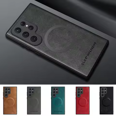 Case For Samsung Galaxy S24 Ultra Case Leather Phone Cover For Samsung Galaxy S25 S22 S20 Plus Luxury Case S23 S21 FE 5G Cover