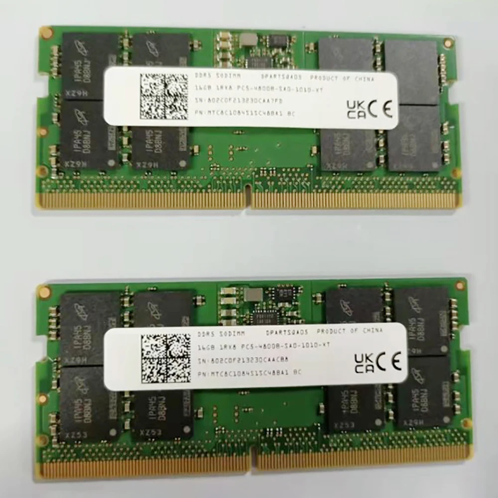 1PCS RAM 16GB 16G 1RX8 PC5-4800B DDR5 4800 Laptop Memory MTC8C1084S1SC48BA1