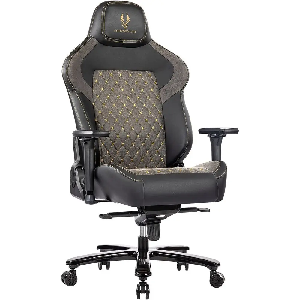 Ergonomic High-Back Computer Chair with Metal Base, 4D Adjustable Armrests, Memory Foam Lumbar Support for Up to 440LBS