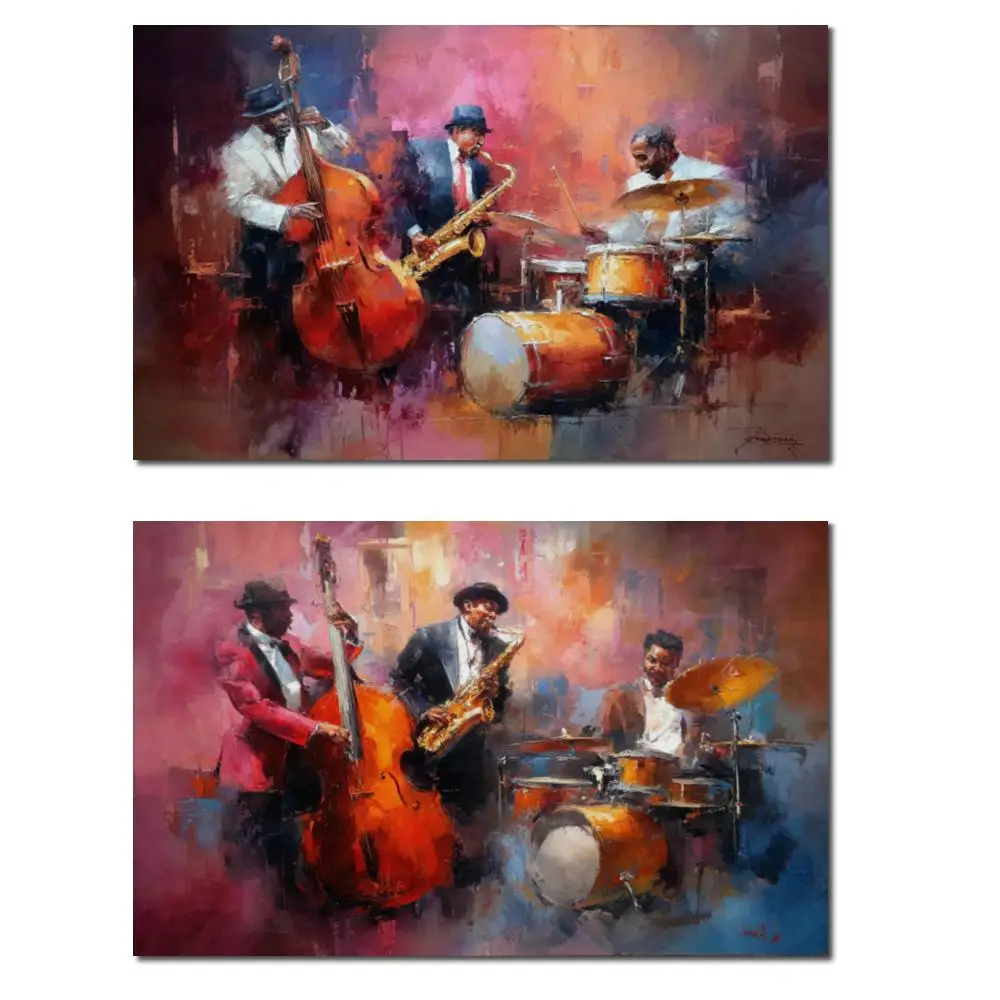 

Современная джазовая группа, абстрактное искусство, выразитель, большая ручная роспись, текстурированная картина маслом на холсте, музыкальный декор для офисных музыкальных комнат