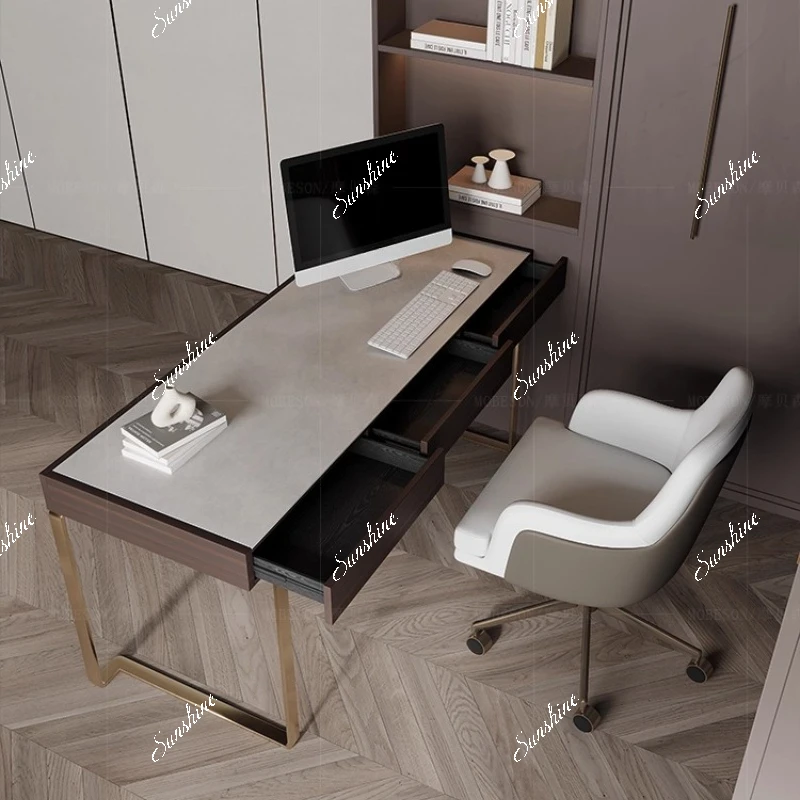 

Light luxury home small apartment modern and simple bedroom office computer desk