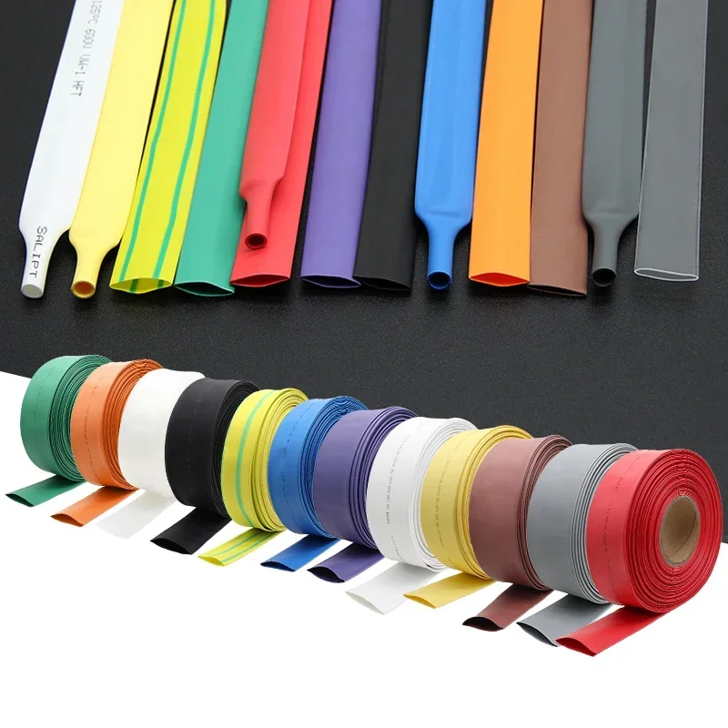 1 Meter 2:1 Heat Shrink Tubing Dia 1 2 3 4 5 6 7 8 9 10 12 14 16 20 25 30 40 50mm Cable Protector Sleeve Film Wire Shrink Wrap