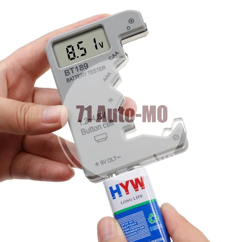 BT189 Digital Battery Tester LCD Voltage Checker for AA AAA C D 9V Button Cell Perfect for Toy Battery Testing