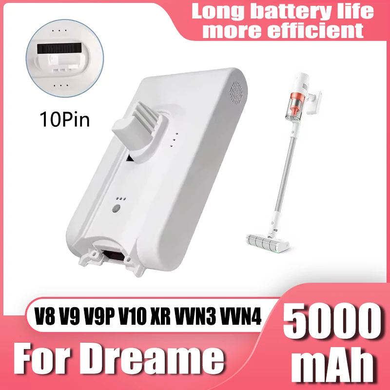 Quick delivery, 5000mAh vacuum cleaner accessory battery, for Dreame V8 V9 V10 V9P XR VVN3 VVN4